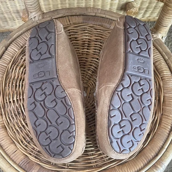 UGG Tan Suede Ansley Moccasin Slippers - Picture 5 of 6